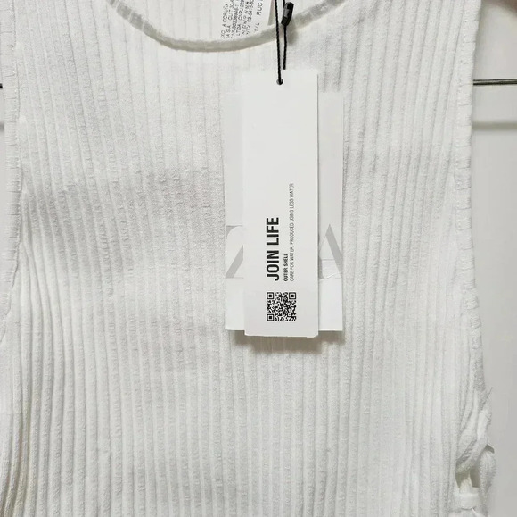 Zara-ribbed Crop top Oyster white - Picture 7 of 7